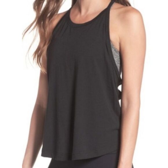 Free People Movement black Carbon Strappy Back Tank‎ Top NWT Sz XS - Picture 1 of 8
